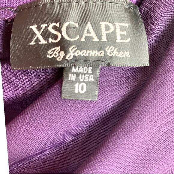 XSCAPE DRESS GOWN 10 PURPLE MOTHER OF THE BRIDE FORMAL EVENING WEDDING GUEST - Picture 5 of 10